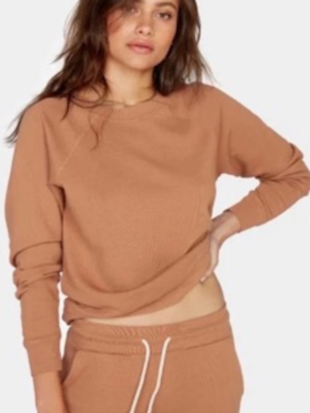 MATE The Label 100% Organic Cotton Terry Raglan Sweatshirt Top Sedona Small S
